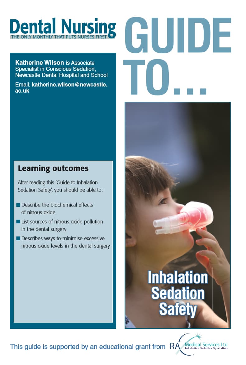Guide to Inhalation Sedation Safety - Dental Nursing guide cover