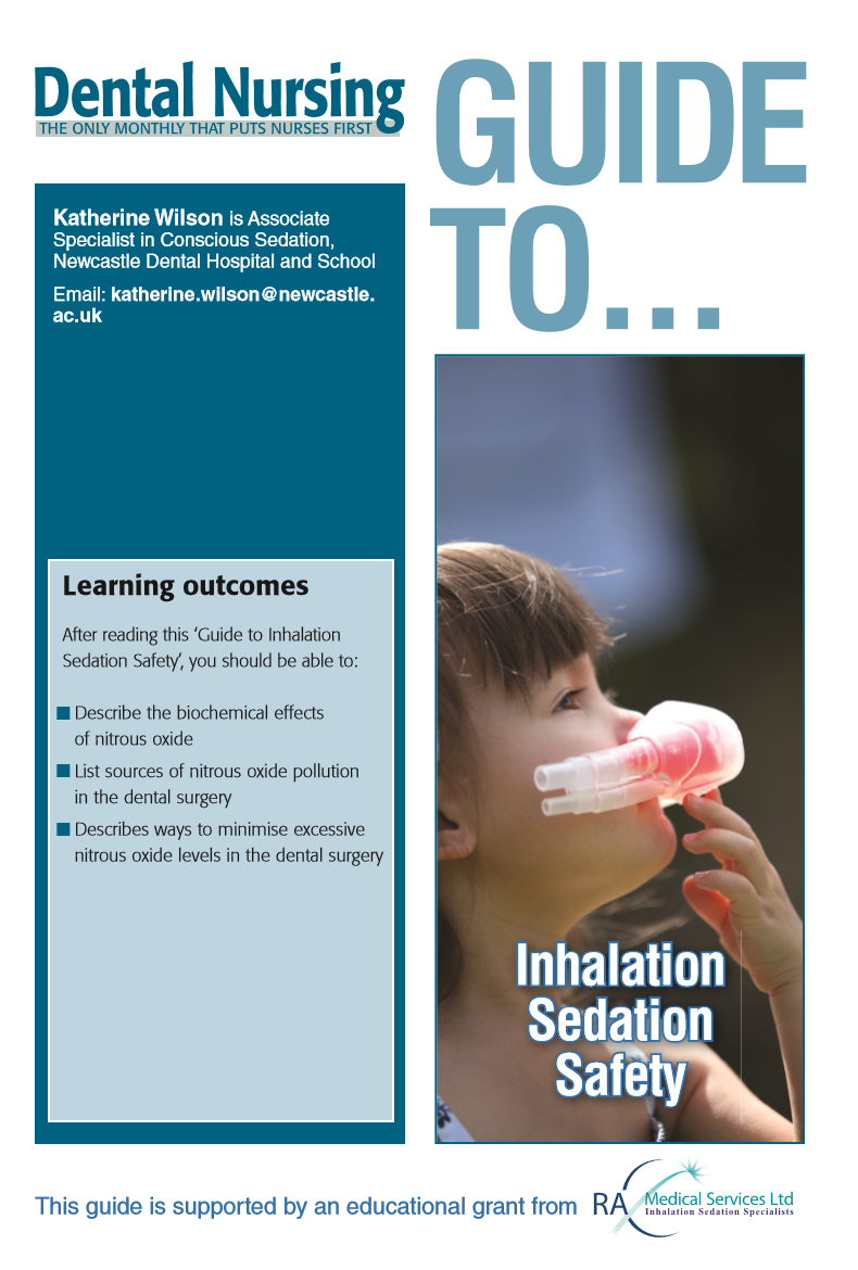 Guide to Inhalation Sedation Safety - Dental Nursing guide cover