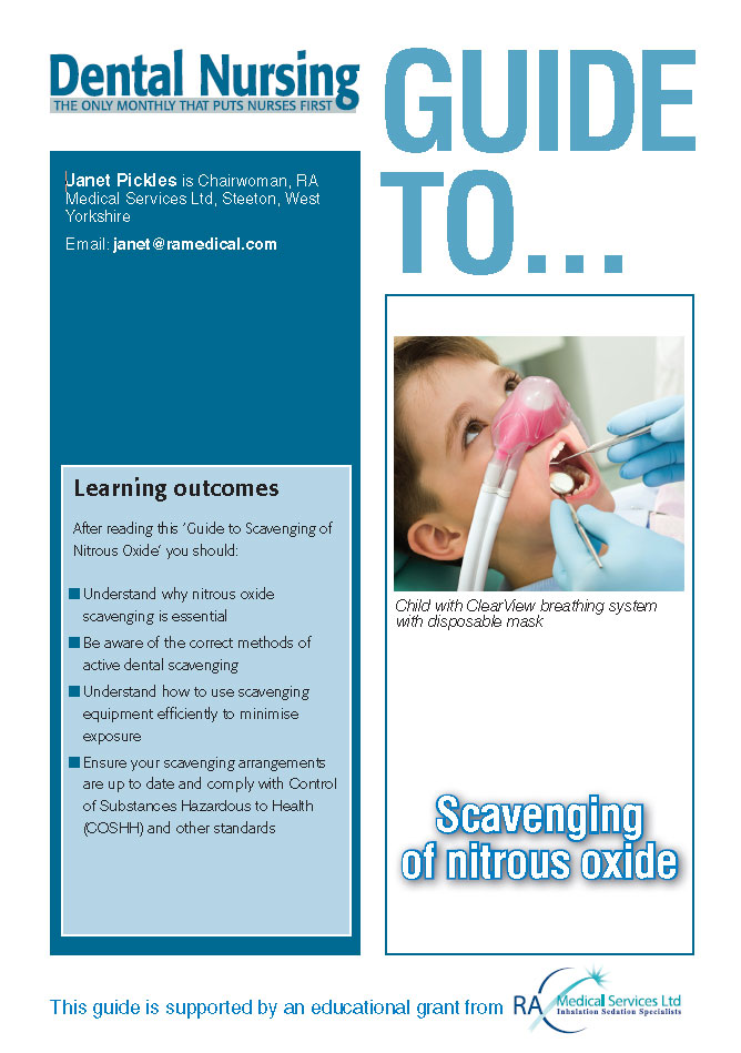 Scavenging of Nitrous Oxide - Dental Nursing guide cover